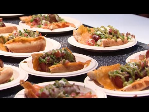 Previewing the new food at Comerica Park