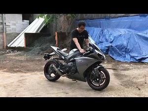 extremly LOUD!! Yamaha r1 with Austin Racing exhaust short Pipe titanium Full System