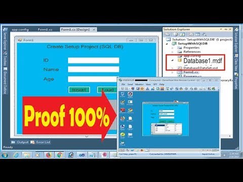 How to Create Setup File With attaching SQL Database .mdf with proof in c# windows application