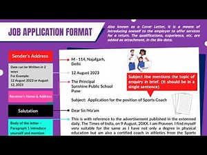 Job application class 12 CBSE Format explanation - English Abaca