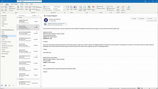 The Sent Items Folder in Outlook - Instructions and Video Lessons