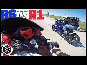 Yamaha R6 vs R1 - RACE! **he hit 170mph**