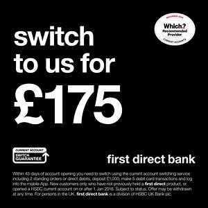 £175 for switching and you’ll get award-winning customer service whenever you need it – what are you waiting for? https://firstdirect.hsbc/6187tKdwx T&C's apply. See video for more details. | first direct