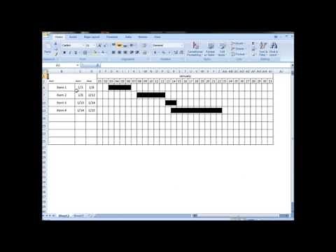Excel Tutorial: Make interactive visual schedule (Gantt chart) with one formula!