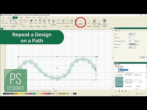 Repeat a Design on a Path in Pro-Stitcher Designer