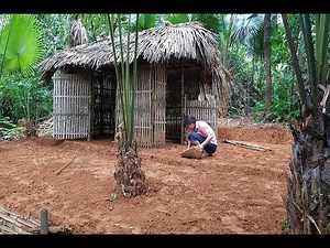 Primitive Technology: Make bamboo tents and create a yard - full video (Primitive-Hut)
