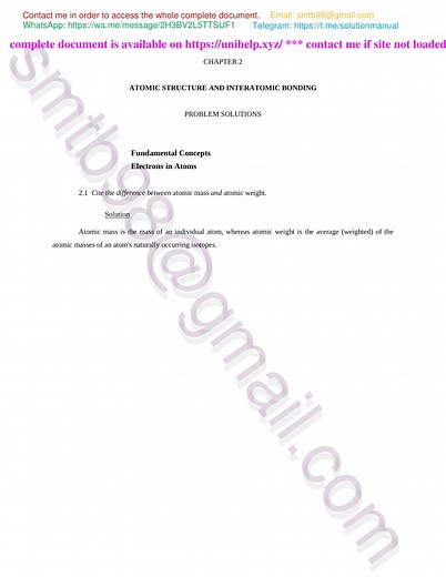 Solution Manual for Callister's Materials Science and Engineering 10th Global edition by Callister & Rethwisch - SlideServe