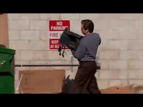ron swanson Throw Computer in Trash Meme