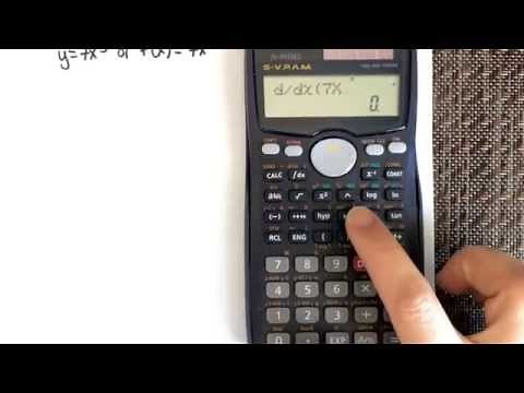 Determining the derivative of a function using a calculator (CASIO fx-991MS)