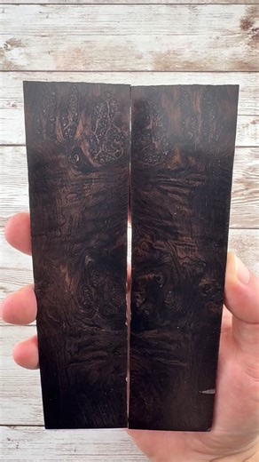 Knife Handle Supply on Instagram: "African Blackwood Burl Scales - ⭐️Available!⭐️ African Blackwood is a true rosewood (dalbergia genus), and is considered some of the best knife handle, and turning wood in existence. Beautiful, dark black wood, with very tight grain. AB handles heat MUCH better than ebony without cracking, and is much more stable overall. Rare wood that is getting more and more expensive. African Blackwood Burl is one of the most sought after figured woods on the market! Get it