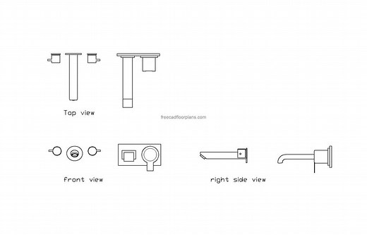 Wall Mounted Tap - Free CAD Drawings