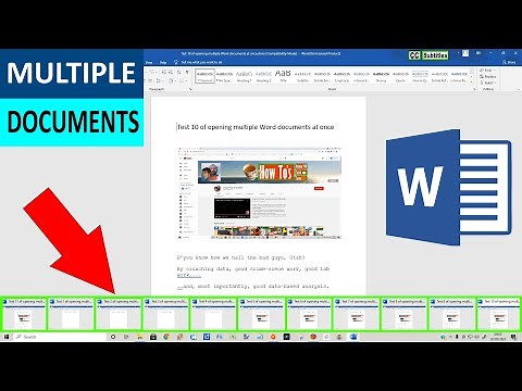 How to open multiple Word Documents - Microsoft Word opening Multiple Files