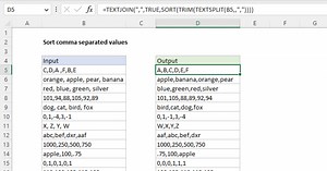 Sort comma separated values