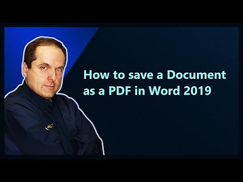 How to save a Document as a PDF in Word 2019