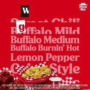 Get any flavor of boneless wings for only $7 each when you buy two or more. | Pizza Hut