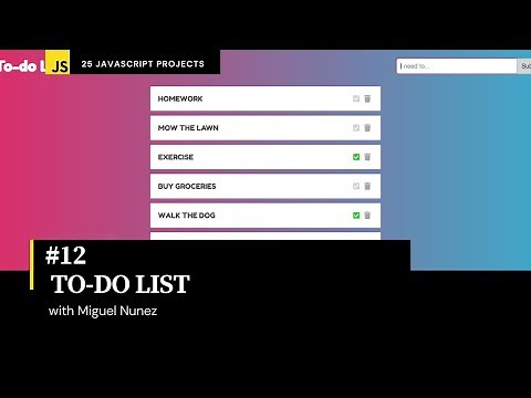 #12 of 25 Beginner Projects - HTML, CSS, & JavaScript - To-do List ( Responsive Design )