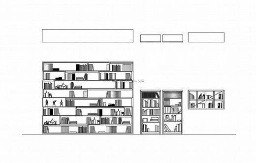 Bookshelves - Free CAD Drawings