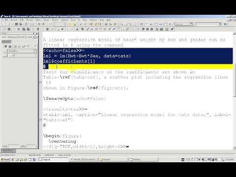 Sweave (latex + R) tutorial