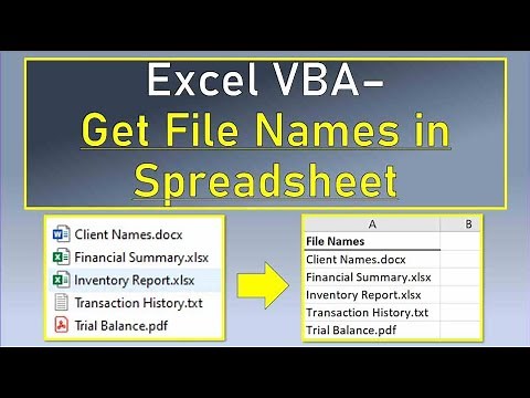 Excel VBA Get File Names in Spreadsheet