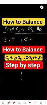 How to Balance C5H12 + O2 → CO2 + H2O | Pentane Combustion Reaction Step-by-Step Tutorial