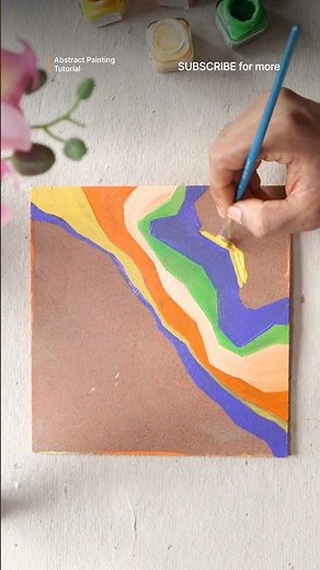 Abstract Acrylic Painting Tutorial for Beginners | Step by Step Abstract Art on Canvas 🎨#abstractart