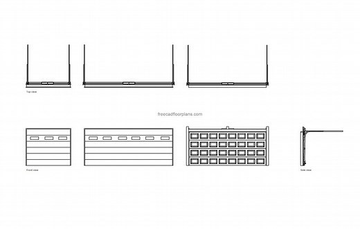 Garage Doors, Plan Elevations - Free CAD Drawings
