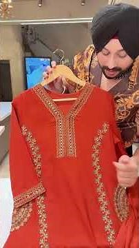 Rust soft Rayon Embroidered Long Length Coord set with Beautiful Embroidery work on Pockets