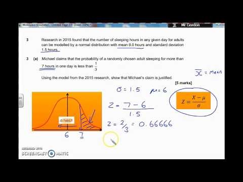 Normal Distribution, AQA Core Maths level 3 (Mathematical Studies) Practise Paper 2, Q3 -