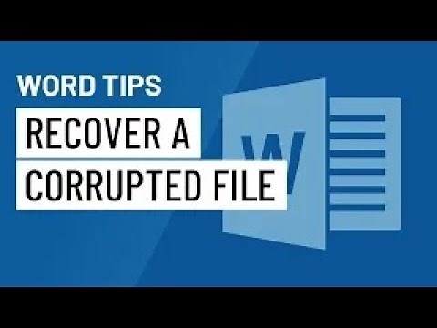 Word: Recover a Corrupted File