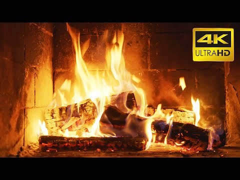 🔥 FIREPLACE (10 HOURS) Ultra HD 4K - Relaxing Fire Burning Video & Crackling Fireplace Sounds