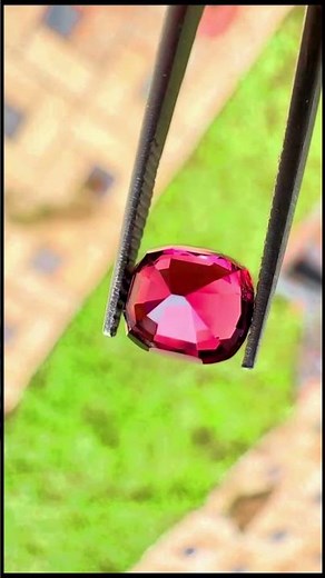 Holding a Rare Red Gemstone 🔴 | Ceylon Ruby Close-Up 4K #shorts