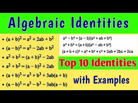 Top 10 Algebraic Identities with Examples | Basic algebra formula