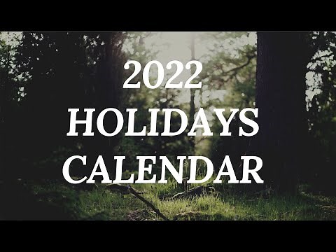 2022 Calendar With Holidays, Festivals, Events from January to December
