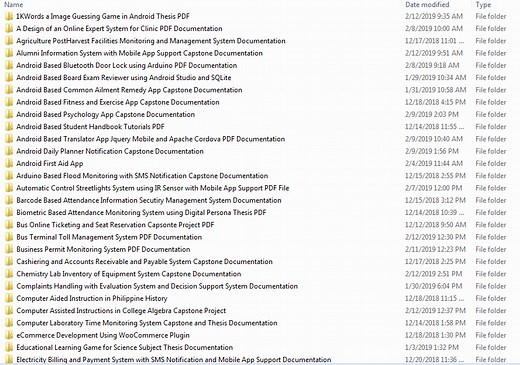 100  IT Thesis and Capstone Project Source code and Documentation