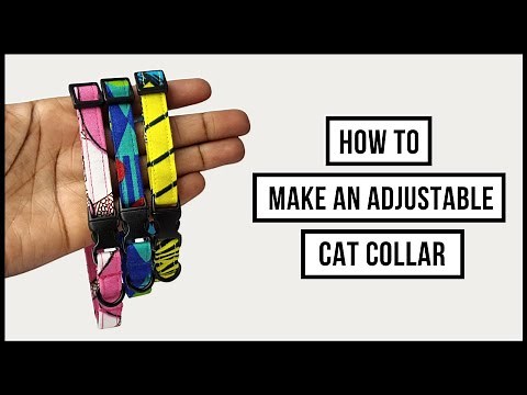 How To Make An Adjustable Fabric Cat Collar | Pattern And Sewing Tutorial | Adult Cat Size | Bhooki