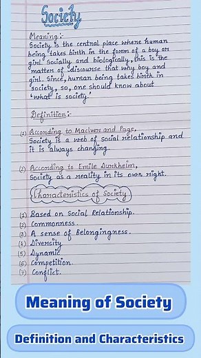 Society meaning | definition of society | characteristics of society|