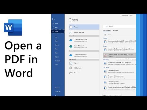 How to open a PDF in Microsoft Word and then use Immersive Reader or Translate