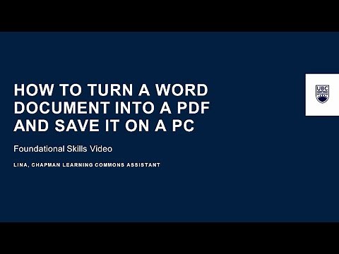 How to Save a Word Doc as a PDF on PC | Foundational Skills Video