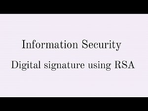 Digital signature using RSA - with example