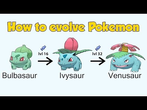 How To Evolve Pokémon - Generation 1 Kanto (Animated Sprites)