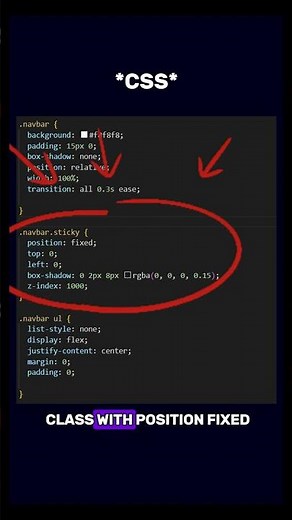 How to Make a Sticky Navbar in HTML, CSS & JavaScript | 30 Sec Tutorial 🚀 #coding #shorts