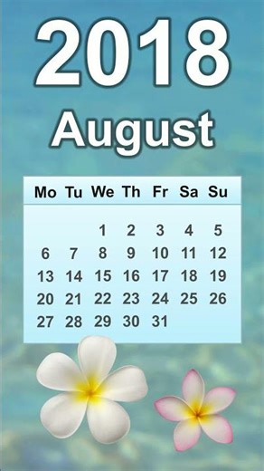 August 2018 Calendar
