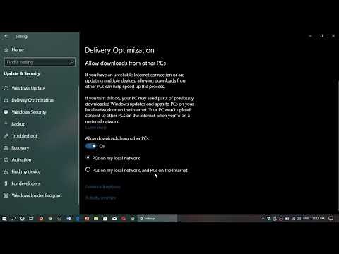 Windows 10 May 2019 October 2018 update Check Delivery optimization settings