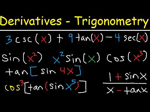 Derivatives of Trigonometric Functions - Product Rule Quotient & Chain Rule - Calculus Tutorial