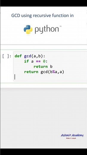GCD using recursive function in python