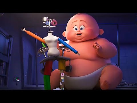 INCREDIBLES 2 Movie Clips - All Baby Jack Jack Superpowers (2018)