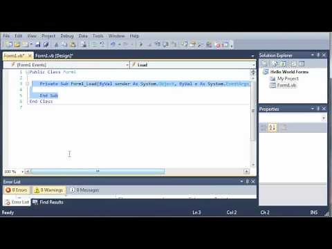 Visual Basic Tutorial - 36 - Introduction To Windows Forms