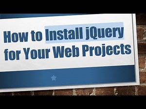 How to Install jQuery for Your Web Projects