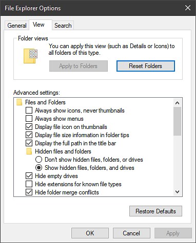 How to open File Explorer Options in Windows 11