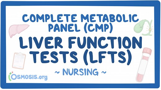 Complete metabolic panel (CMP) - Liver function tests (LFT): Nursing: Video & Causes | Osmosis